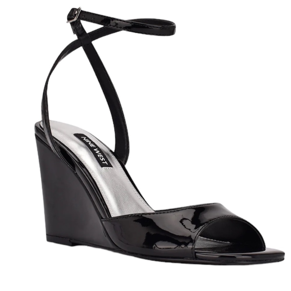 🤩 SALE NINE WEST Nevr Ankle Strap Wedge Sandal Size: 6